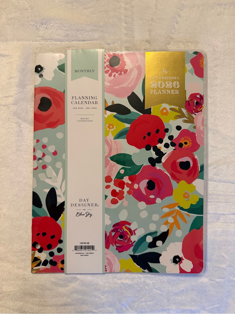 Blue Sky Day Designer 2026 Floral Monthly Planner - Multicolor